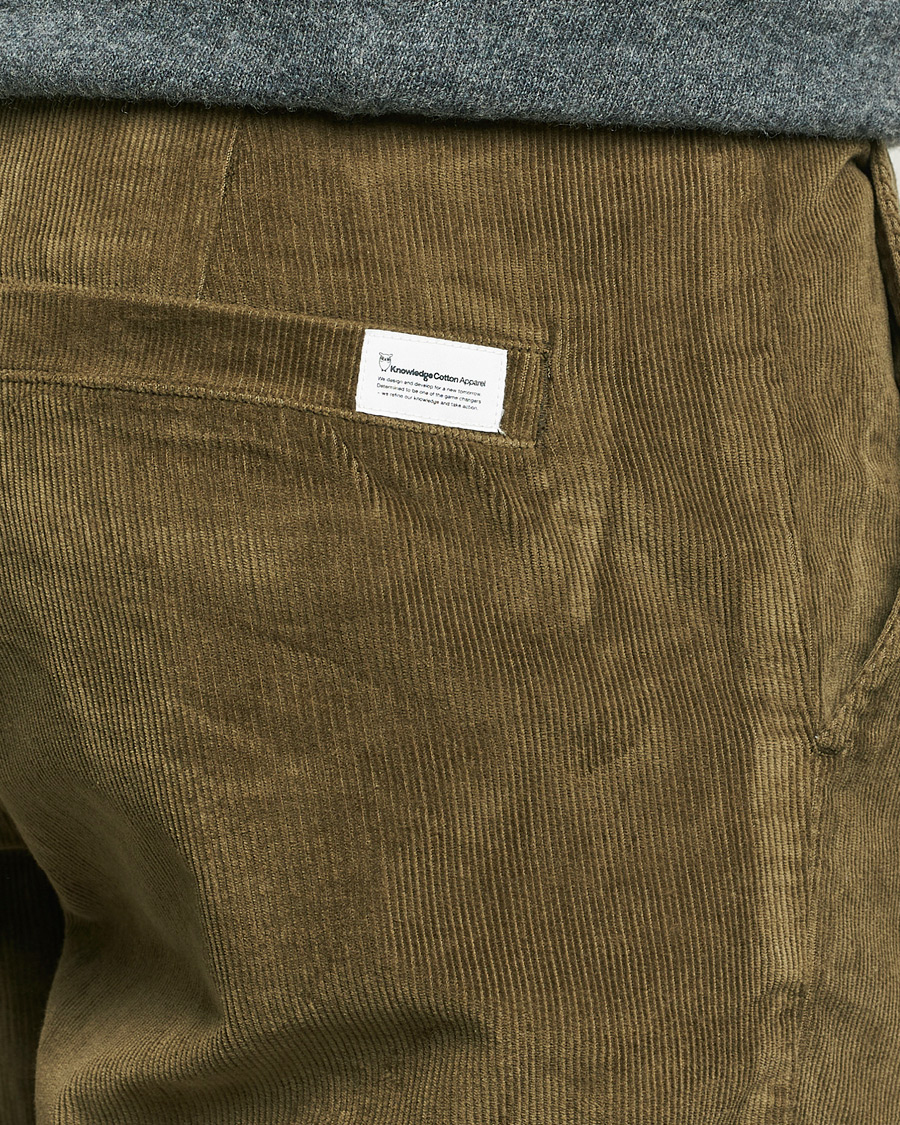 Heren | Broeken | KnowledgeCotton Apparel | Chuck Regular Cord Trousers Olive
