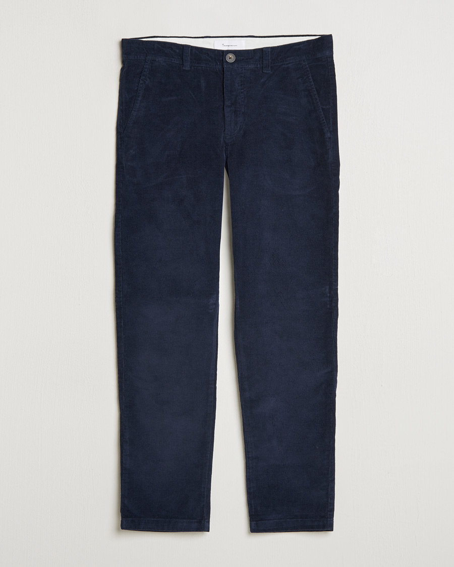 Heren | Broeken | KnowledgeCotton Apparel | Chuck Regular Cord Trousers Night Sky