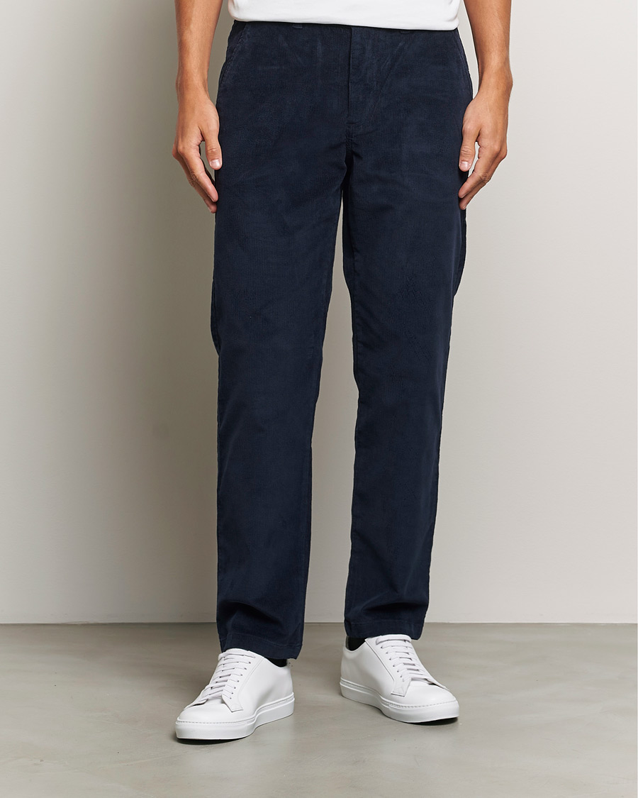 Heren | Broeken | KnowledgeCotton Apparel | Chuck Regular Cord Trousers Night Sky