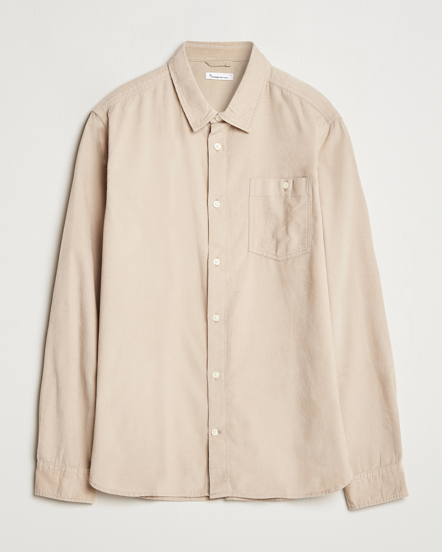 Heren | Overhemden | KnowledgeCotton Apparel | Regular Fit Corduroy Shirt Beige