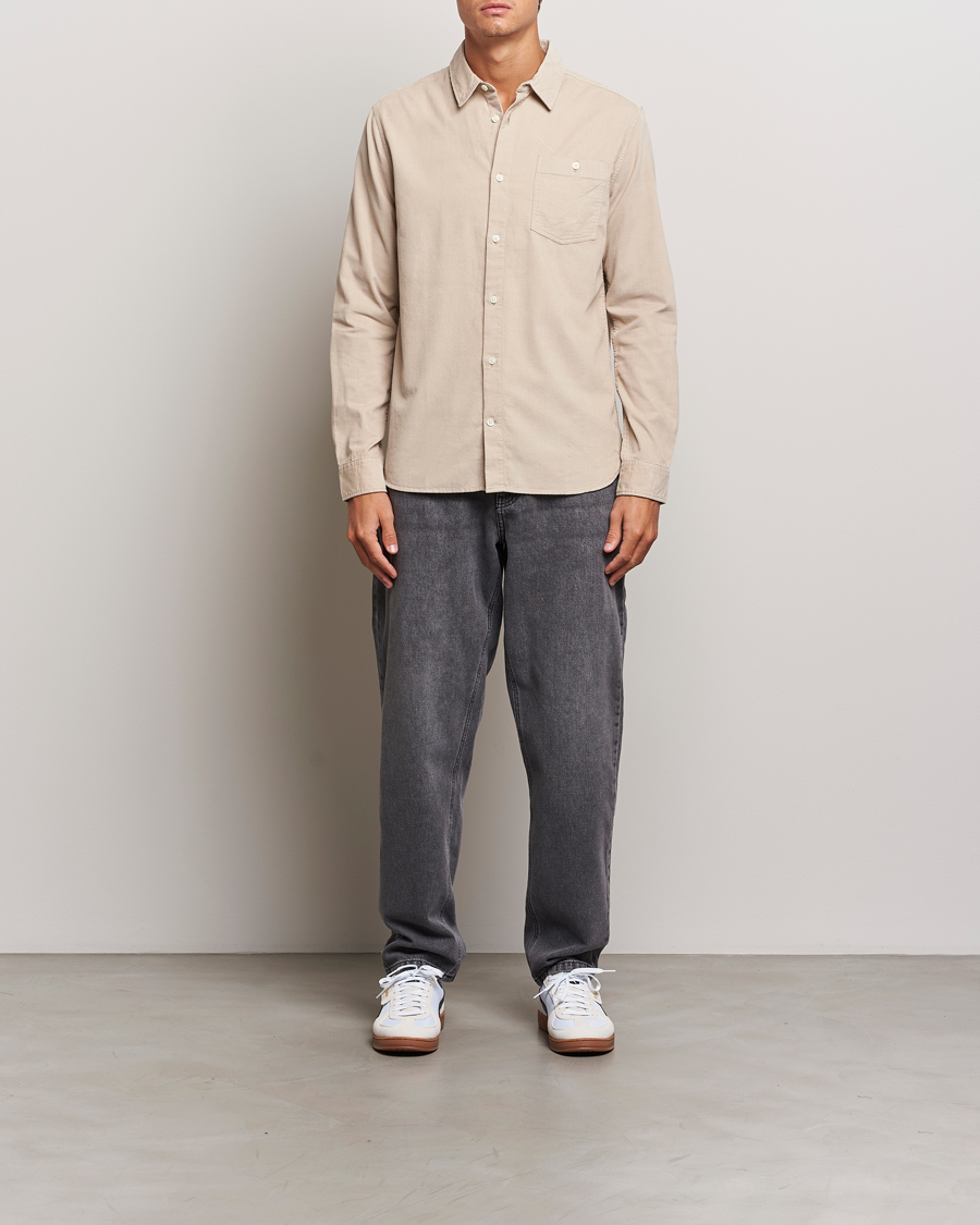 Heren | Overhemden | KnowledgeCotton Apparel | Regular Fit Corduroy Shirt Beige