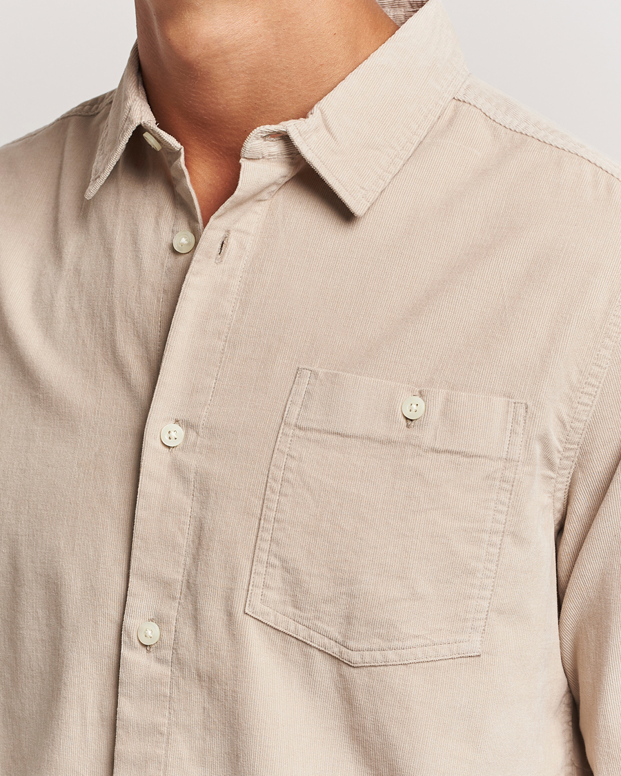 Heren | Overhemden | KnowledgeCotton Apparel | Regular Fit Corduroy Shirt Beige