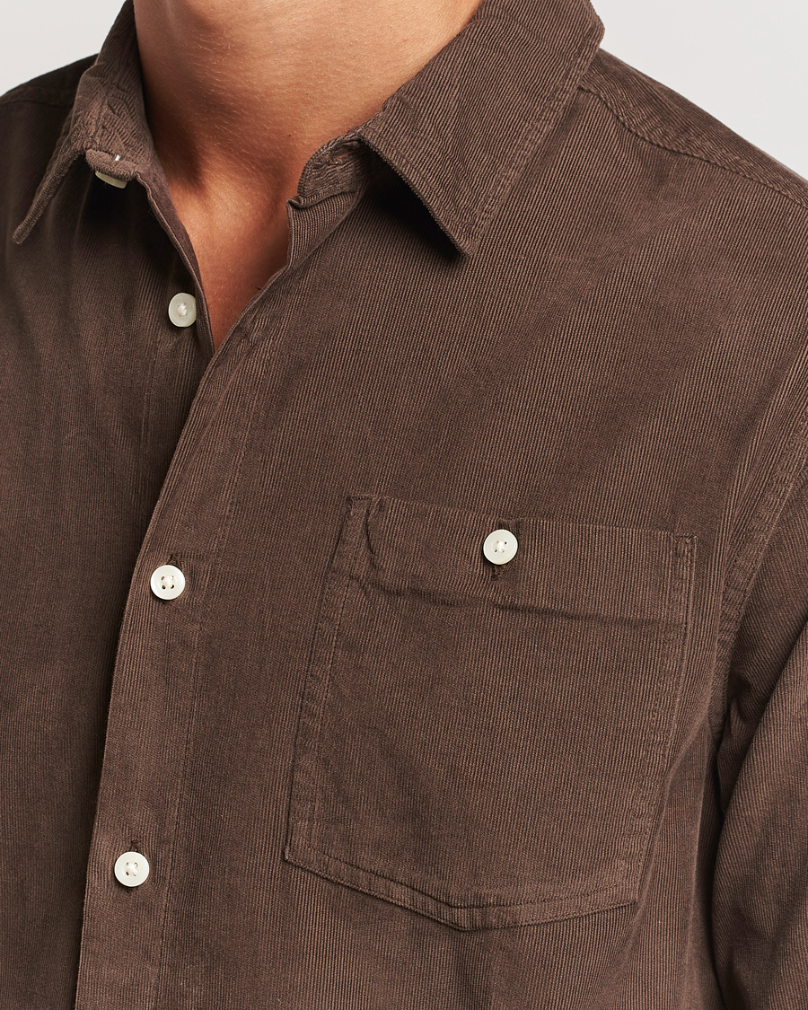 Heren | Overhemden | KnowledgeCotton Apparel | Regular Fit Corduroy Shirt Brown