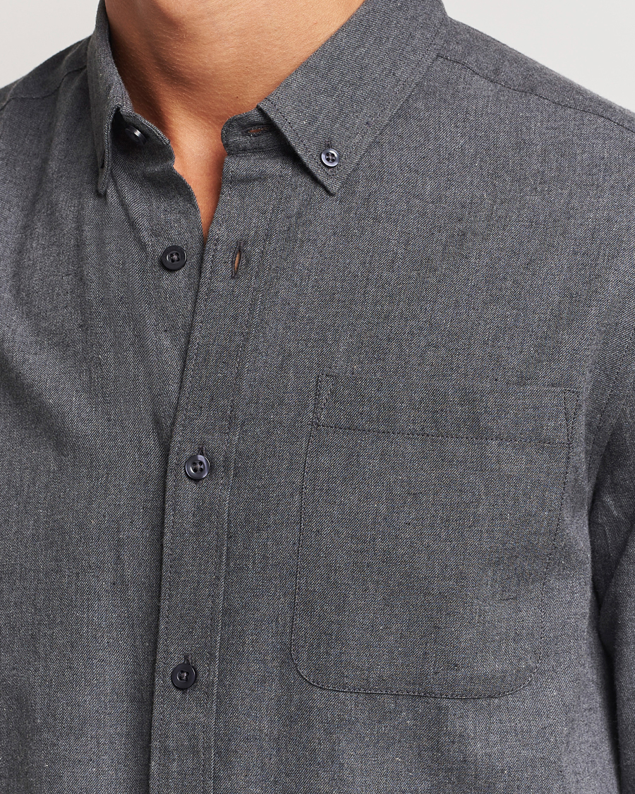 Heren | Overhemden | KnowledgeCotton Apparel | Regular Fit Melange Flannel Shirt Grey