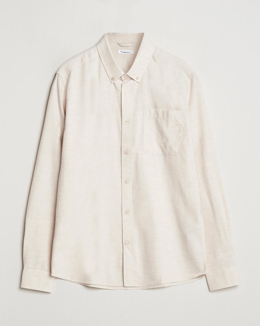 Heren | Overhemden | KnowledgeCotton Apparel | Regular Fit Melange Flannel Shirt Greish