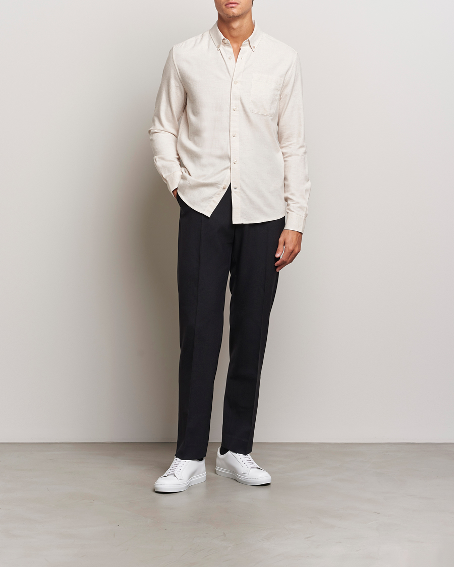Heren | Overhemden | KnowledgeCotton Apparel | Regular Fit Melange Flannel Shirt Greish