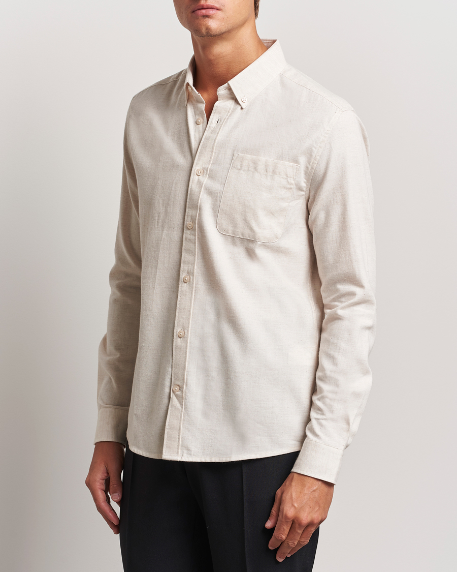 Heren | Overhemden | KnowledgeCotton Apparel | Regular Fit Melange Flannel Shirt Greish