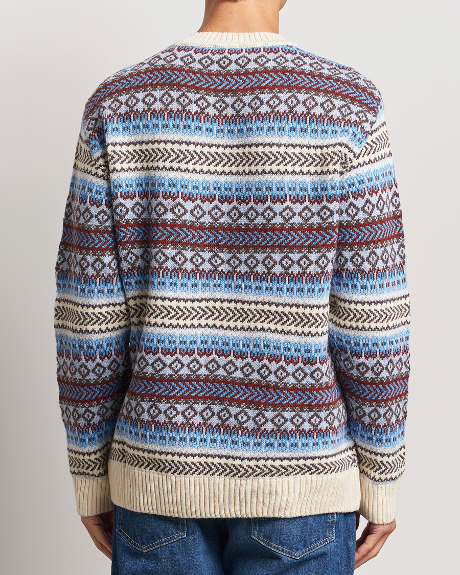 Heren | Truien | KnowledgeCotton Apparel | Fairisle Knitted Crewneck Off White