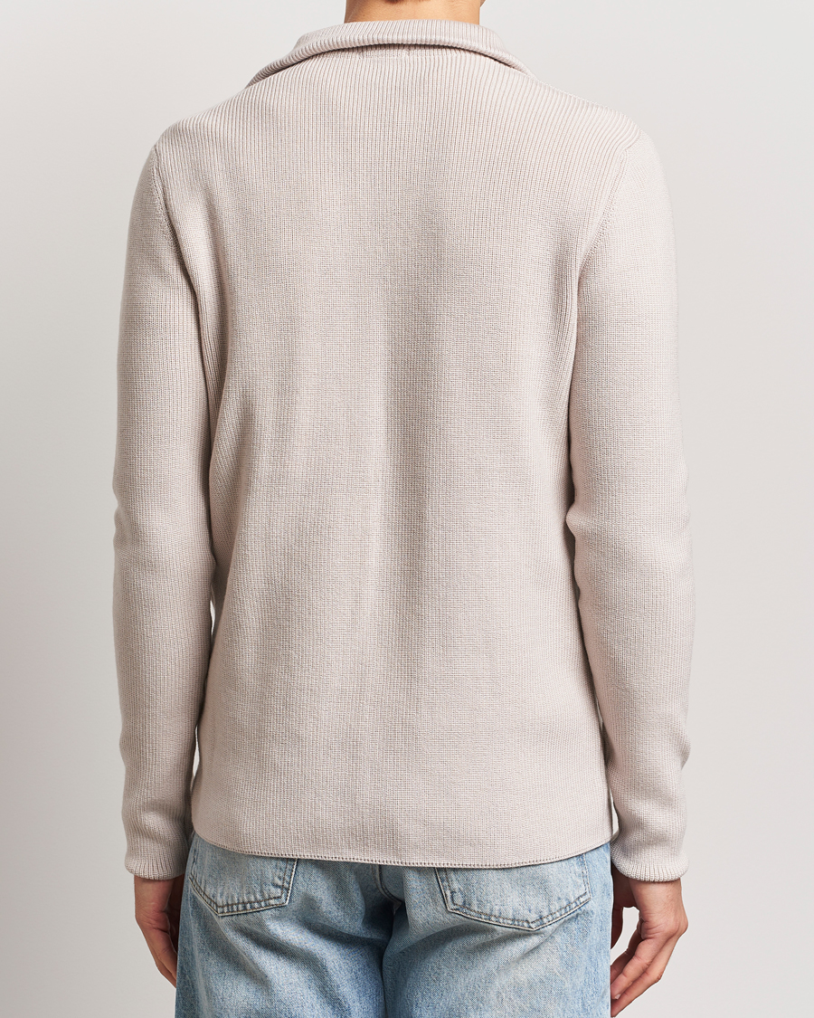 Heren | Truien | KnowledgeCotton Apparel | Heavy Lambswool Half Zip Off White
