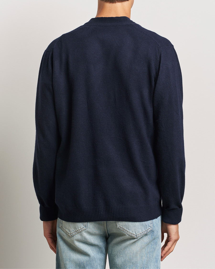 Heren | Truien | KnowledgeCotton Apparel | Lambswool Cardigan Navy