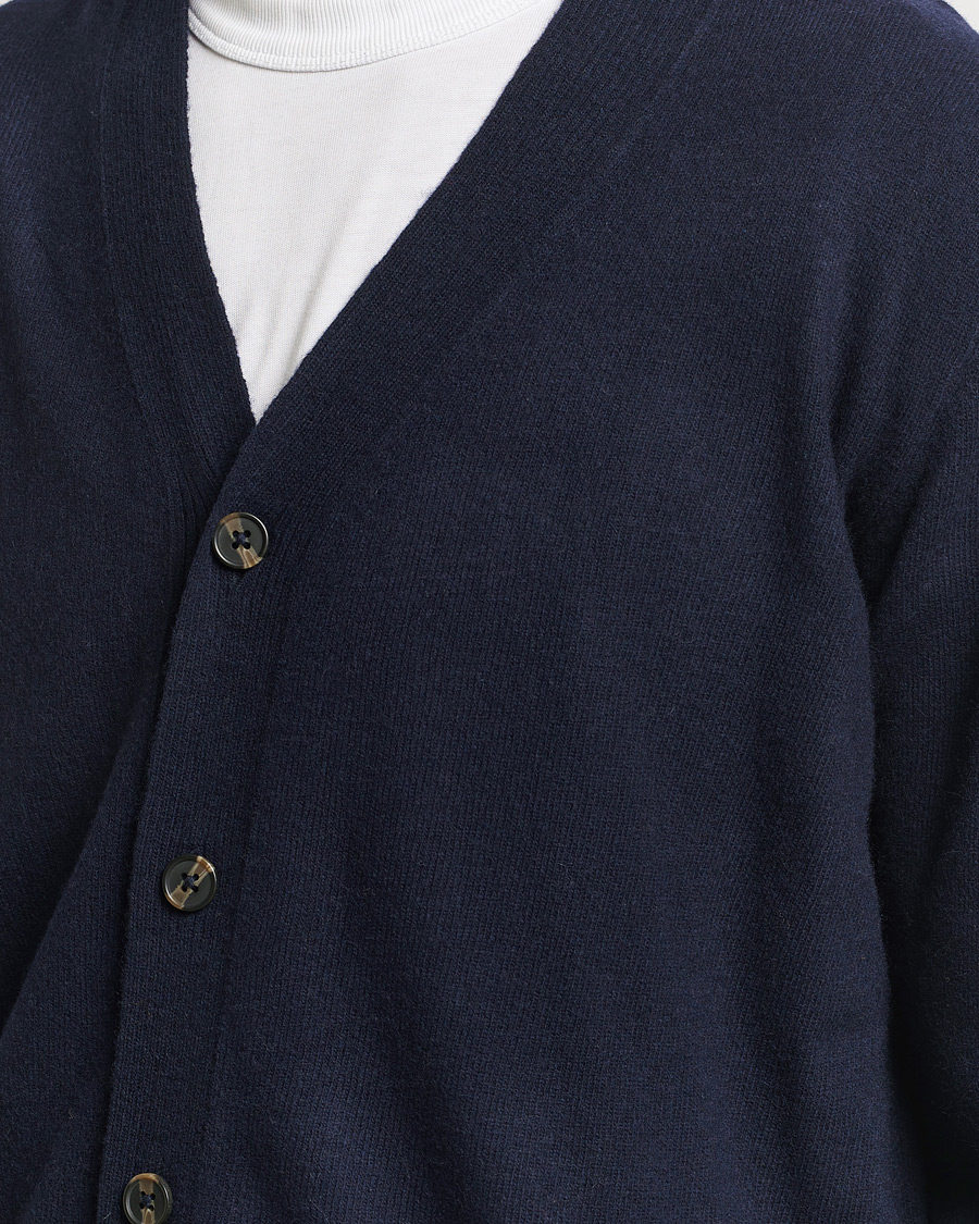 Heren | Truien | KnowledgeCotton Apparel | Lambswool Cardigan Navy