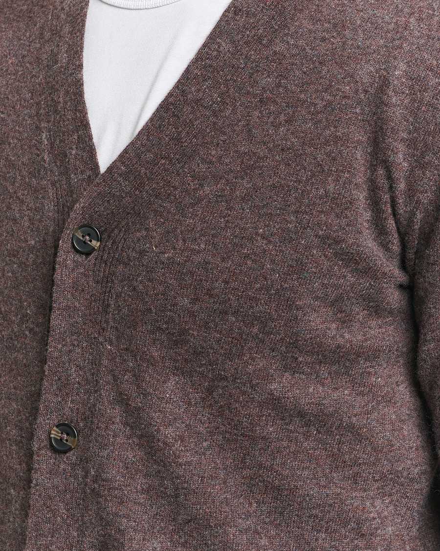 Heren | Truien | KnowledgeCotton Apparel | Lambswool Cardigan Brown