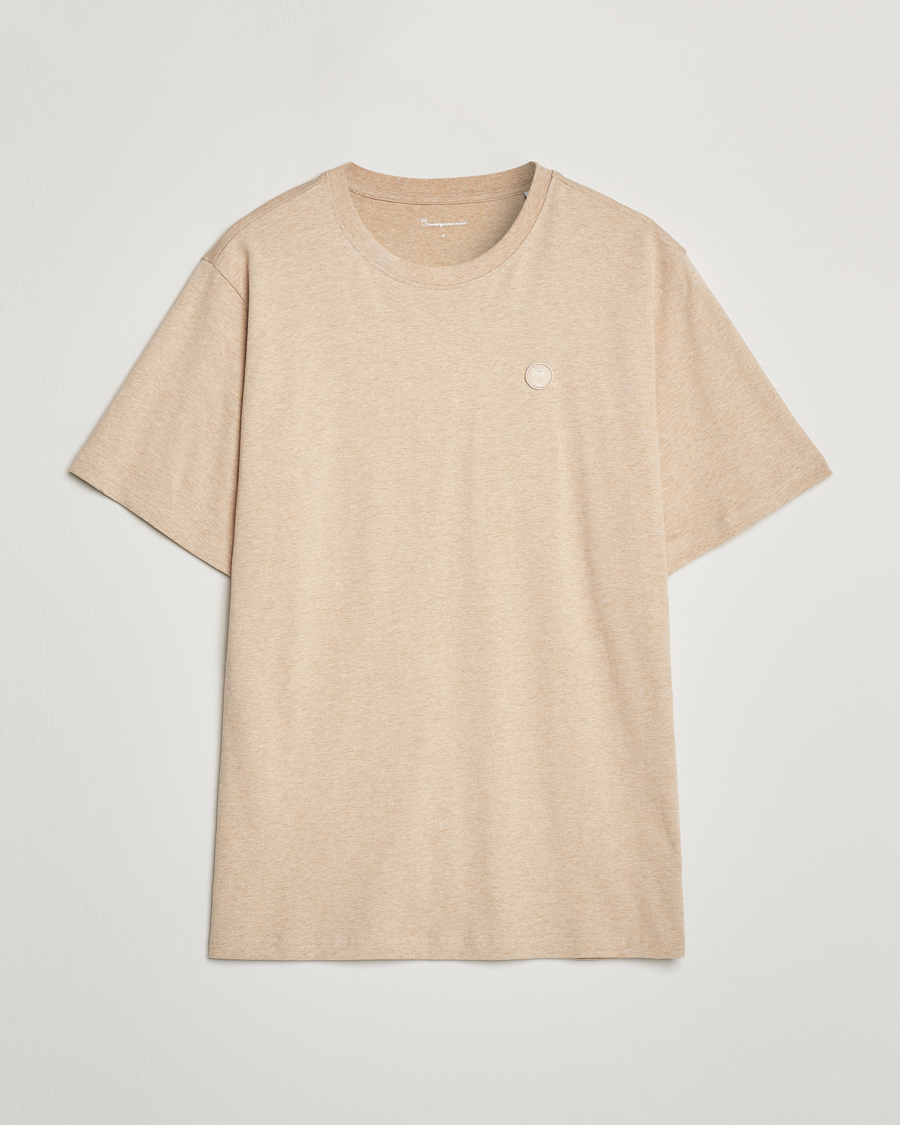 Heren | T-shirts | KnowledgeCotton Apparel | Loake Badge T-Shirt Safari Melange