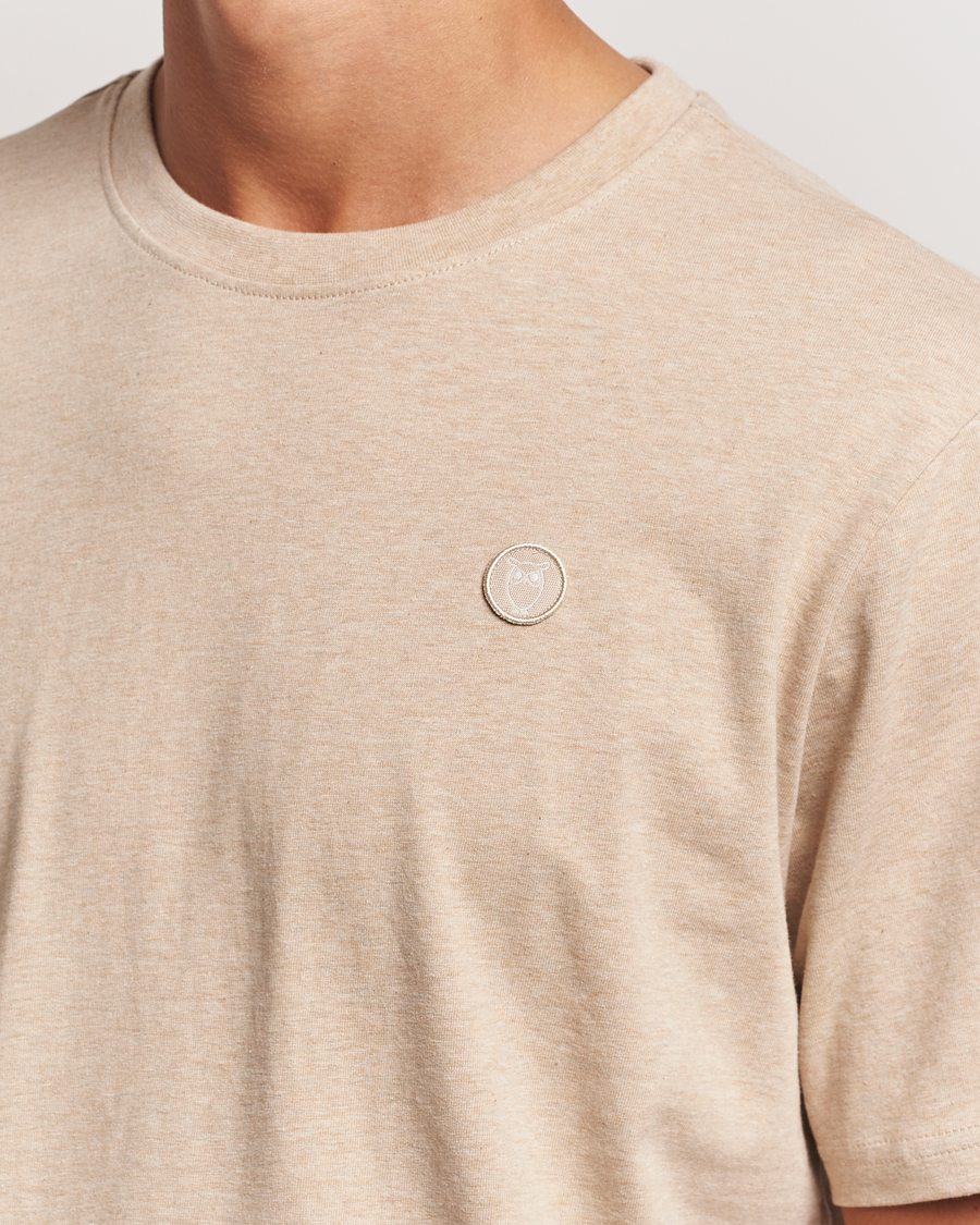 Heren | T-shirts | KnowledgeCotton Apparel | Loake Badge T-Shirt Safari Melange