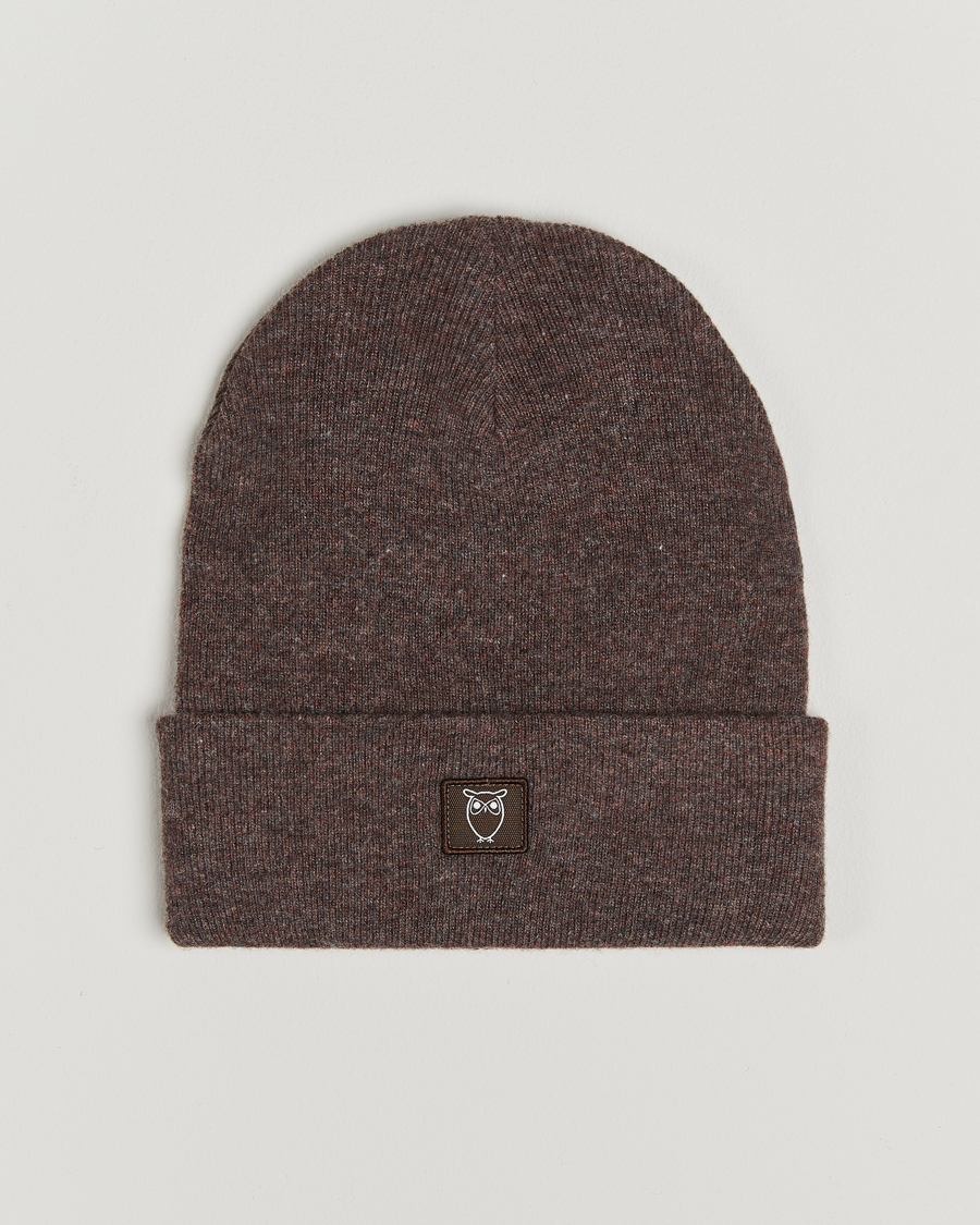 Heren | KnowledgeCotton Apparel Double Layer Wool Beanie Brown Melange | KnowledgeCotton Apparel | Double Layer Wool Beanie Brown Melange