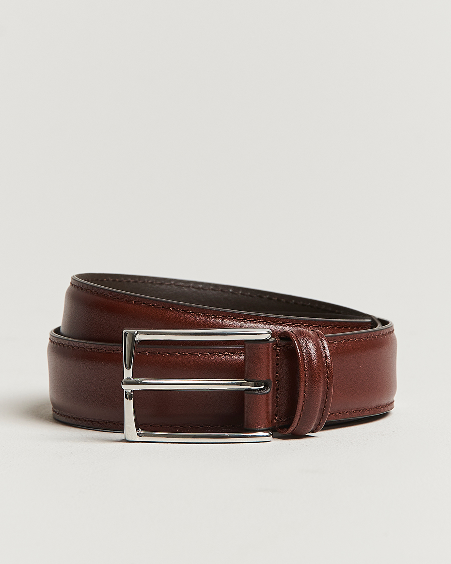Heren | Riemen | Anderson's | Leather Suit Belt 3 cm Brown