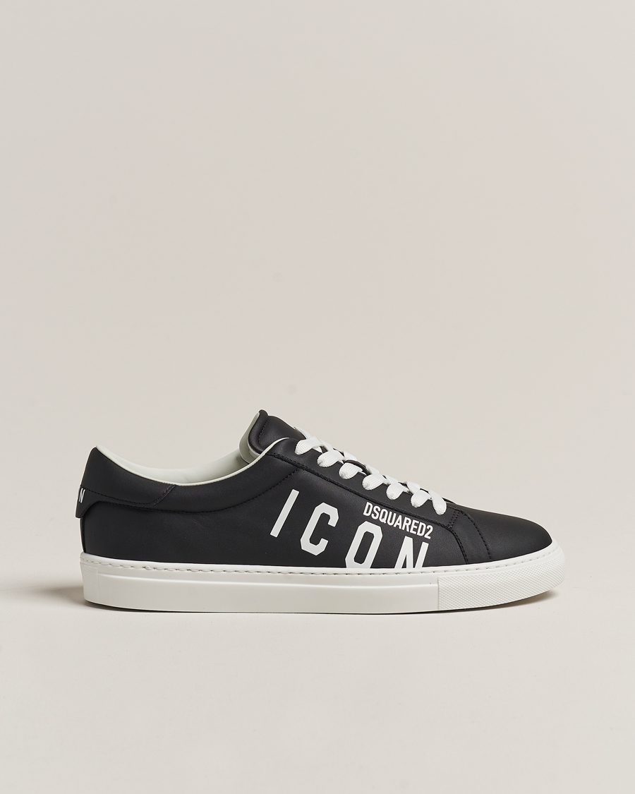 Dsquared2 Icon Leather Sneaker Black Man CareOfCarl
