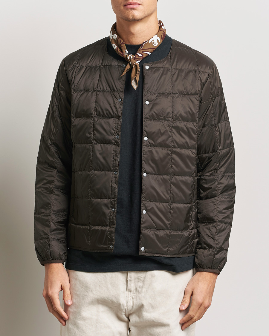 Heren | Jassen | TAION | Crew Neck Button Down Jacket Dark Choco