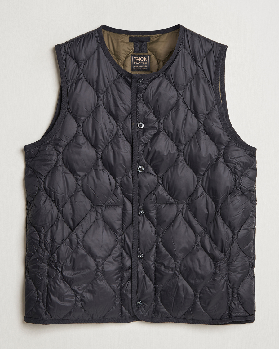 Heren | Jassen | TAION | Military Crew Neck Down Vest Black