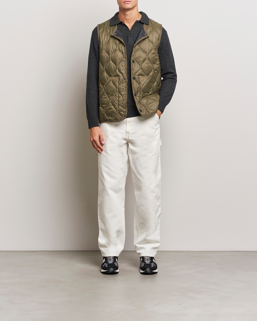 Heren | Jassen | TAION | Military Crew Neck Down Vest Dark Olive