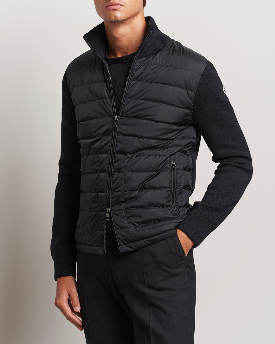 Heren | Truien | Moncler | Hybrid Zip Cardigan Black