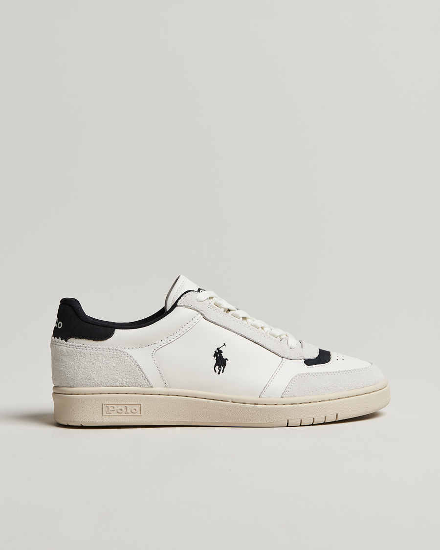 Heren | Polo Ralph Lauren Polo Court Sneaker Deckwash White/Black | Polo Ralph Lauren | Polo Court Sneaker Deckwash White/Black