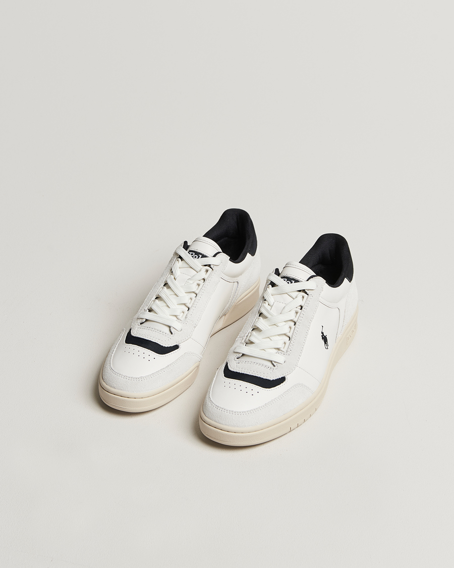 Heren | Polo Ralph Lauren Polo Court Sneaker Deckwash White/Black | Polo Ralph Lauren | Polo Court Sneaker Deckwash White/Black