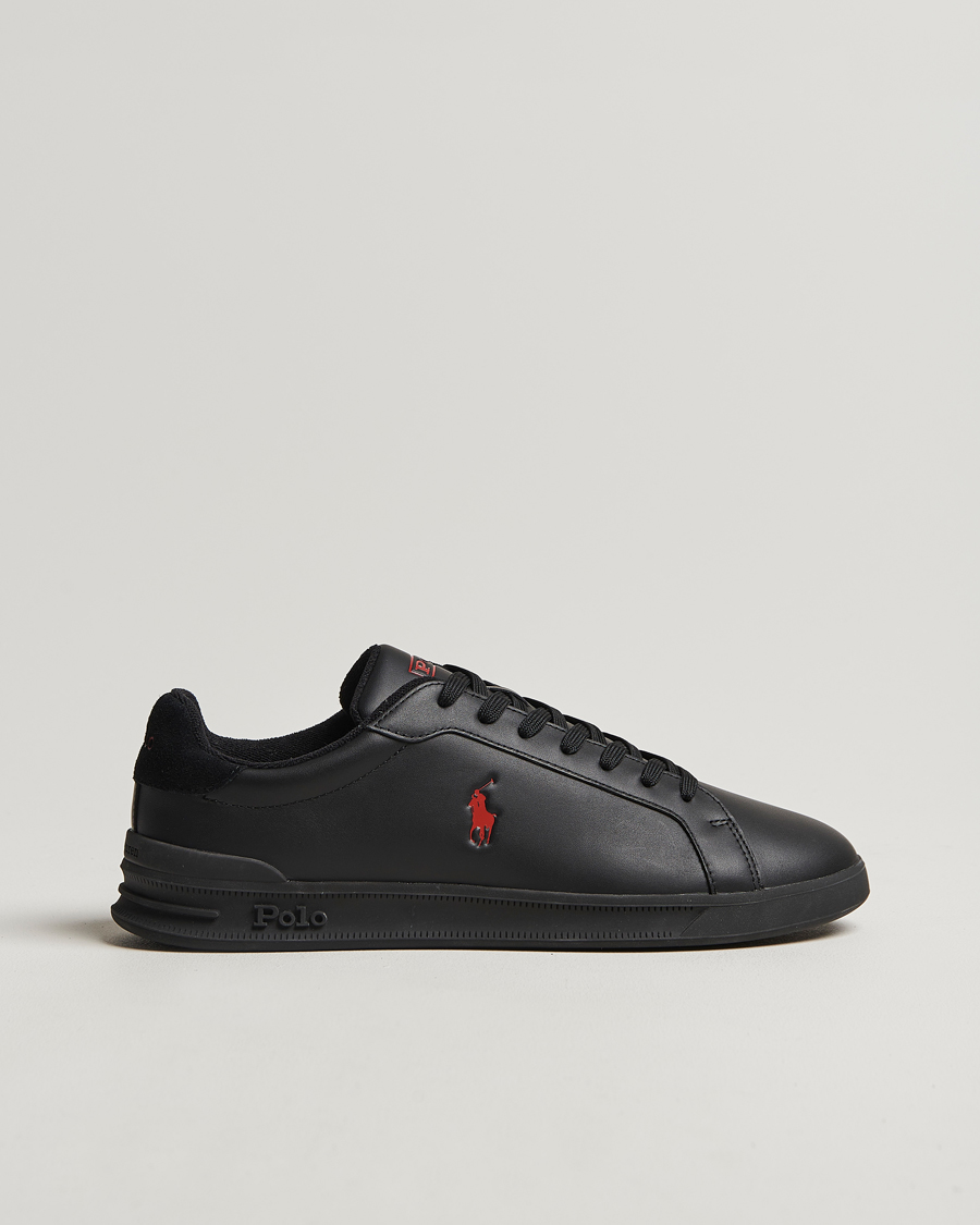 Heren | Polo Ralph Lauren Heritage Court II High Sneaker Black/Red | Polo Ralph Lauren | Heritage Court II High Sneaker Black/Red