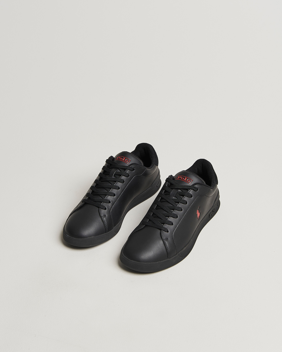 Heren | Polo Ralph Lauren Heritage Court II High Sneaker Black/Red | Polo Ralph Lauren | Heritage Court II High Sneaker Black/Red