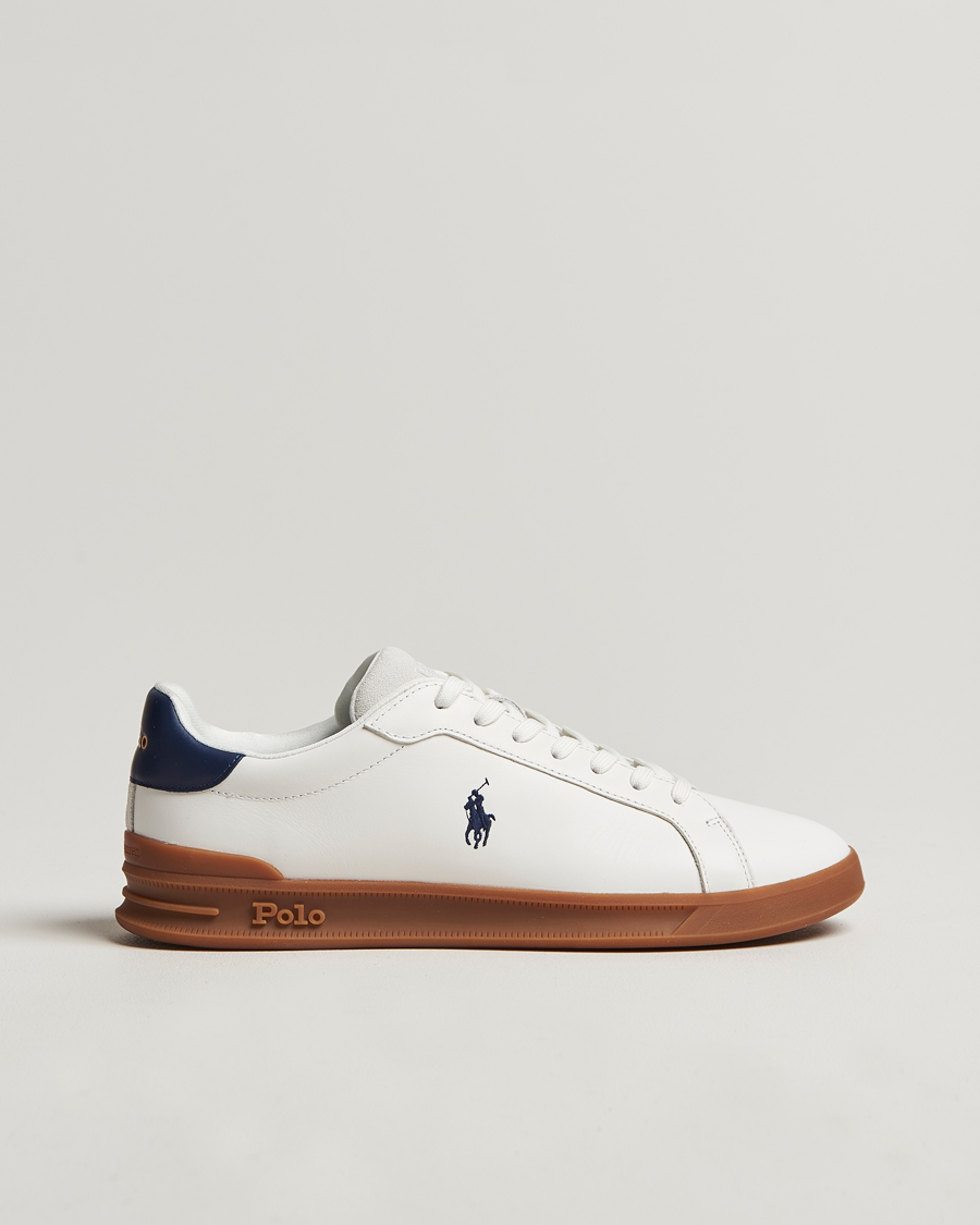 Heren | Polo Ralph Lauren Heritage Count II Low Sneaker Deckwash White/Navy | Polo Ralph Lauren | Heritage Count II Low Sneaker Deckwash White/Navy
