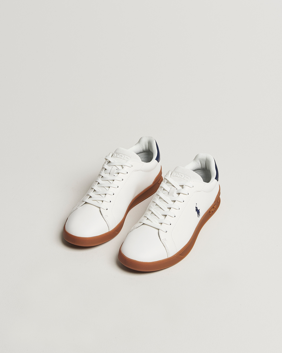 Heren | Polo Ralph Lauren Heritage Count II Low Sneaker Deckwash White/Navy | Polo Ralph Lauren | Heritage Count II Low Sneaker Deckwash White/Navy