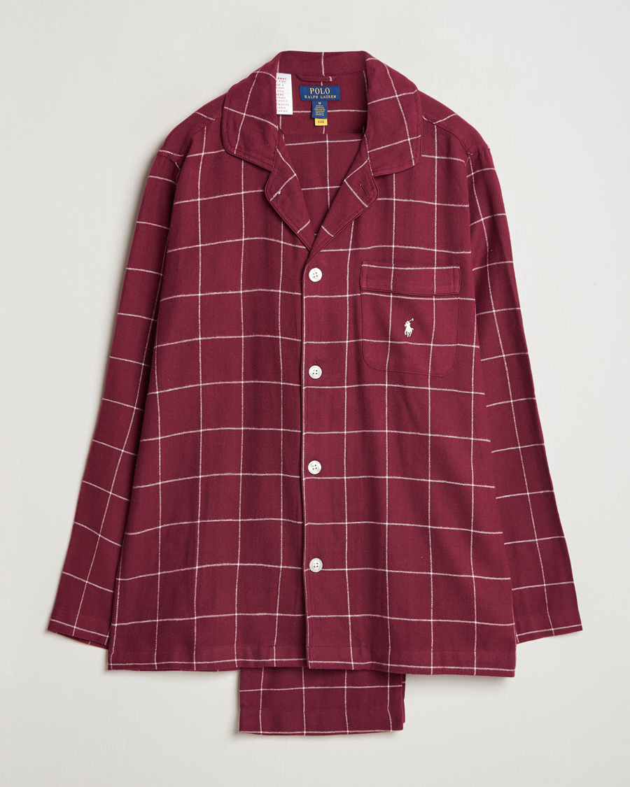 Heren | Polo Ralph Lauren Pyjama Set Damson Red Windowpane | Polo Ralph Lauren | Pyjama Set Damson Red Windowpane