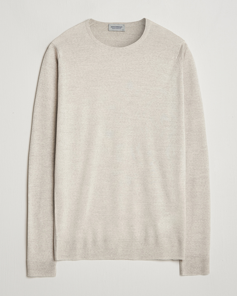 Heren | Truien | John Smedley | Lundy Extra Fine Merino Crew Neck Grey Fleece
