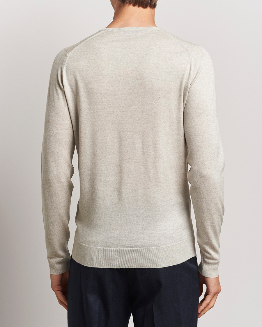 Heren | Truien | John Smedley | Lundy Extra Fine Merino Crew Neck Grey Fleece
