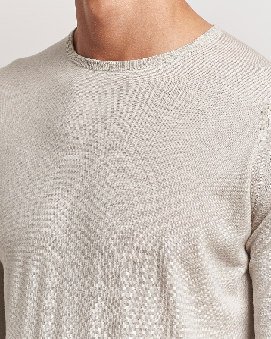 Heren | Truien | John Smedley | Lundy Extra Fine Merino Crew Neck Grey Fleece