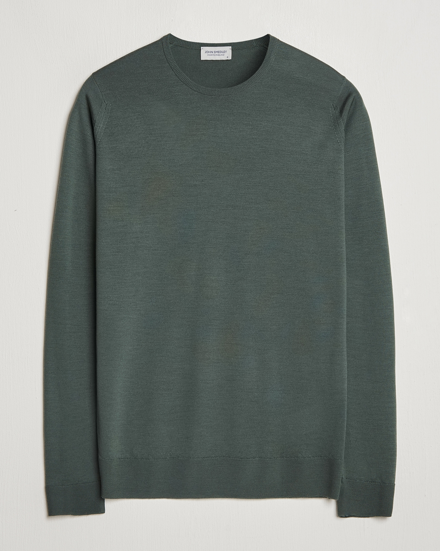 Heren | Truien | John Smedley | Lundy Extra Fine Merino Crew Neck Highland Green