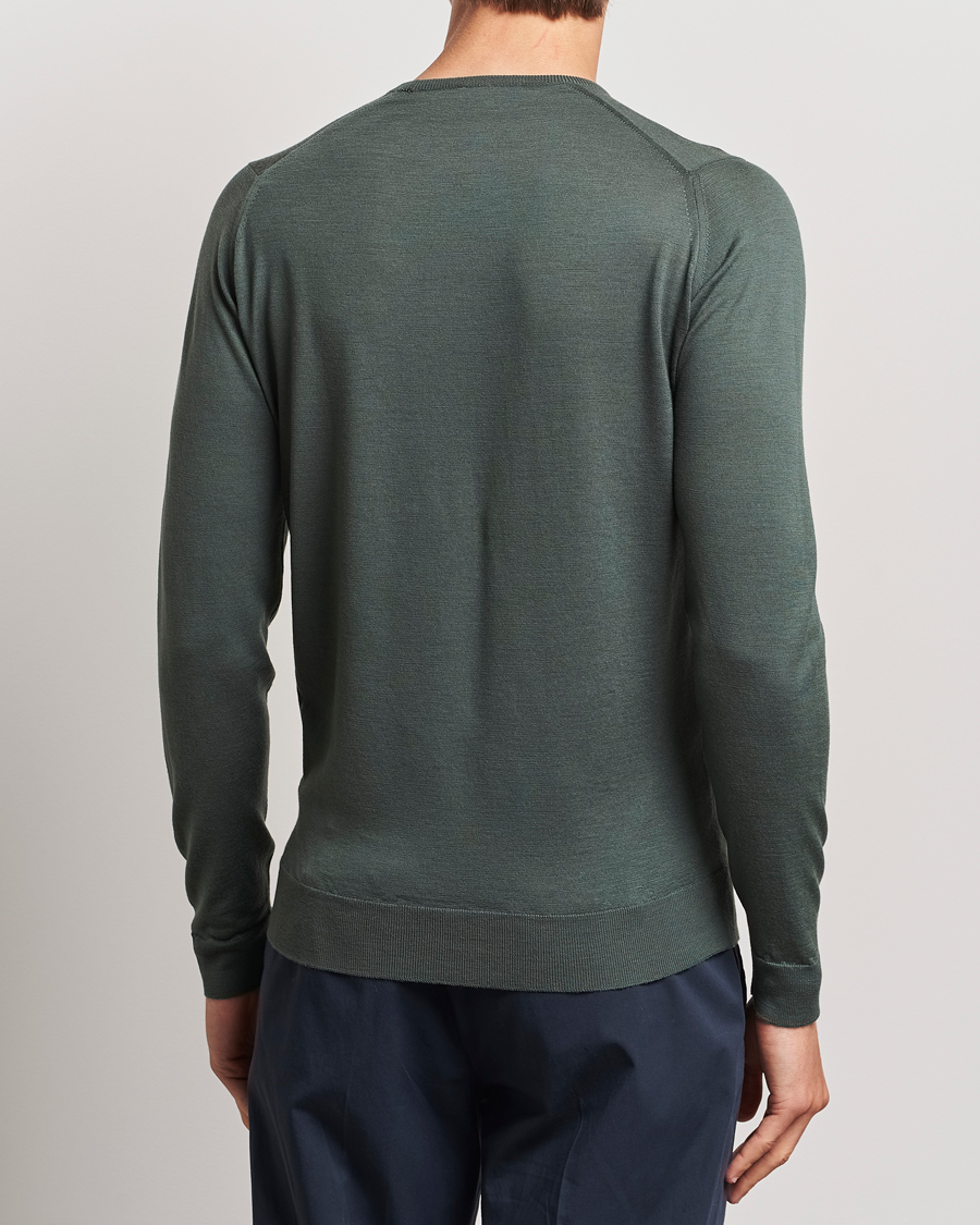 Heren | Truien | John Smedley | Lundy Extra Fine Merino Crew Neck Highland Green