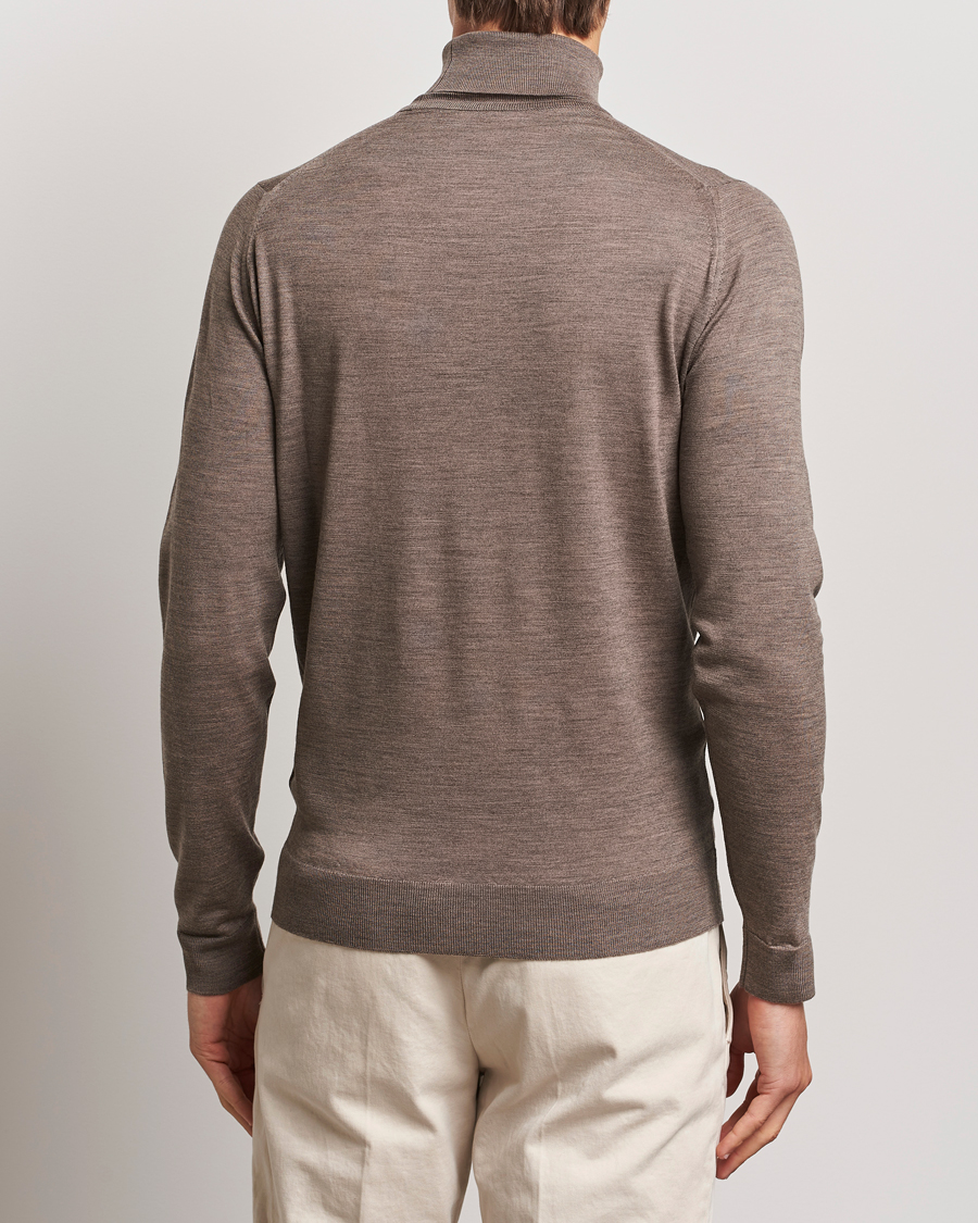 Heren | Truien | John Smedley | Cherwell Extra Fine Merino Rollneck Mushroom Brown