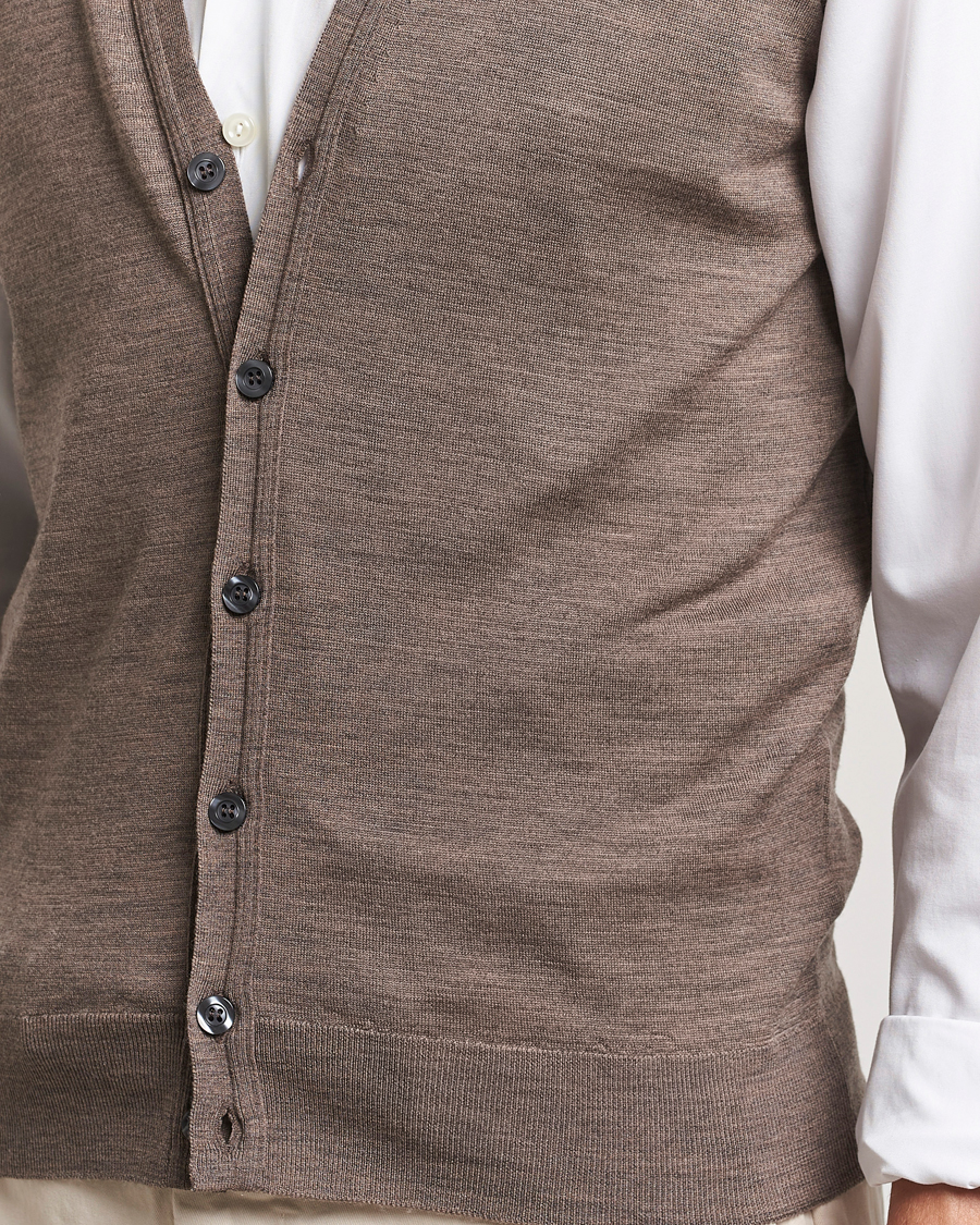 Heren | Truien | John Smedley | Huntswood Slim Fit Waistcoat Mushroom Brown