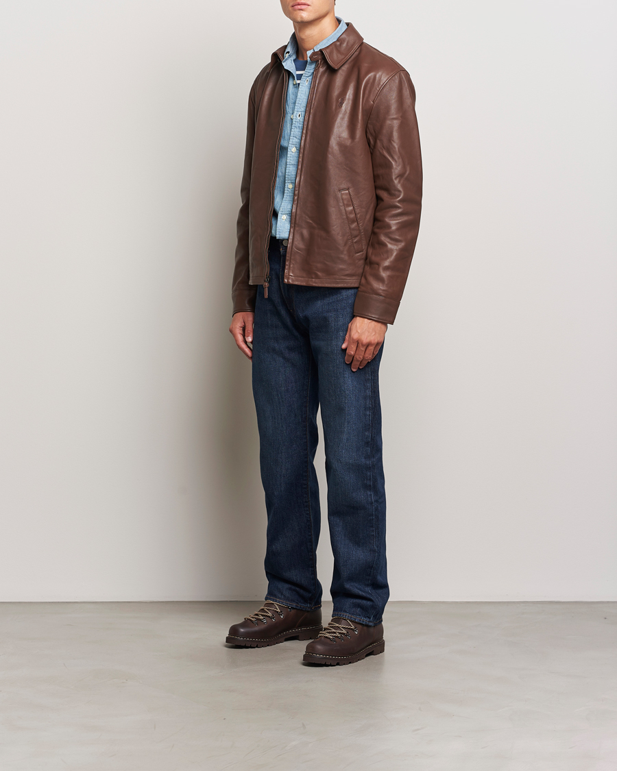 Heren | Jassen | Polo Ralph Lauren | Maxwell Windbreaker Leather Jacket Bison Brown