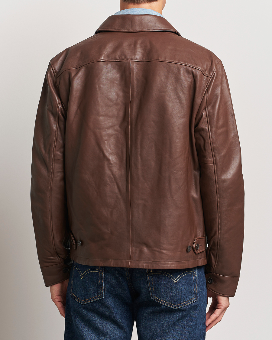 Heren | Jassen | Polo Ralph Lauren | Maxwell Windbreaker Leather Jacket Bison Brown