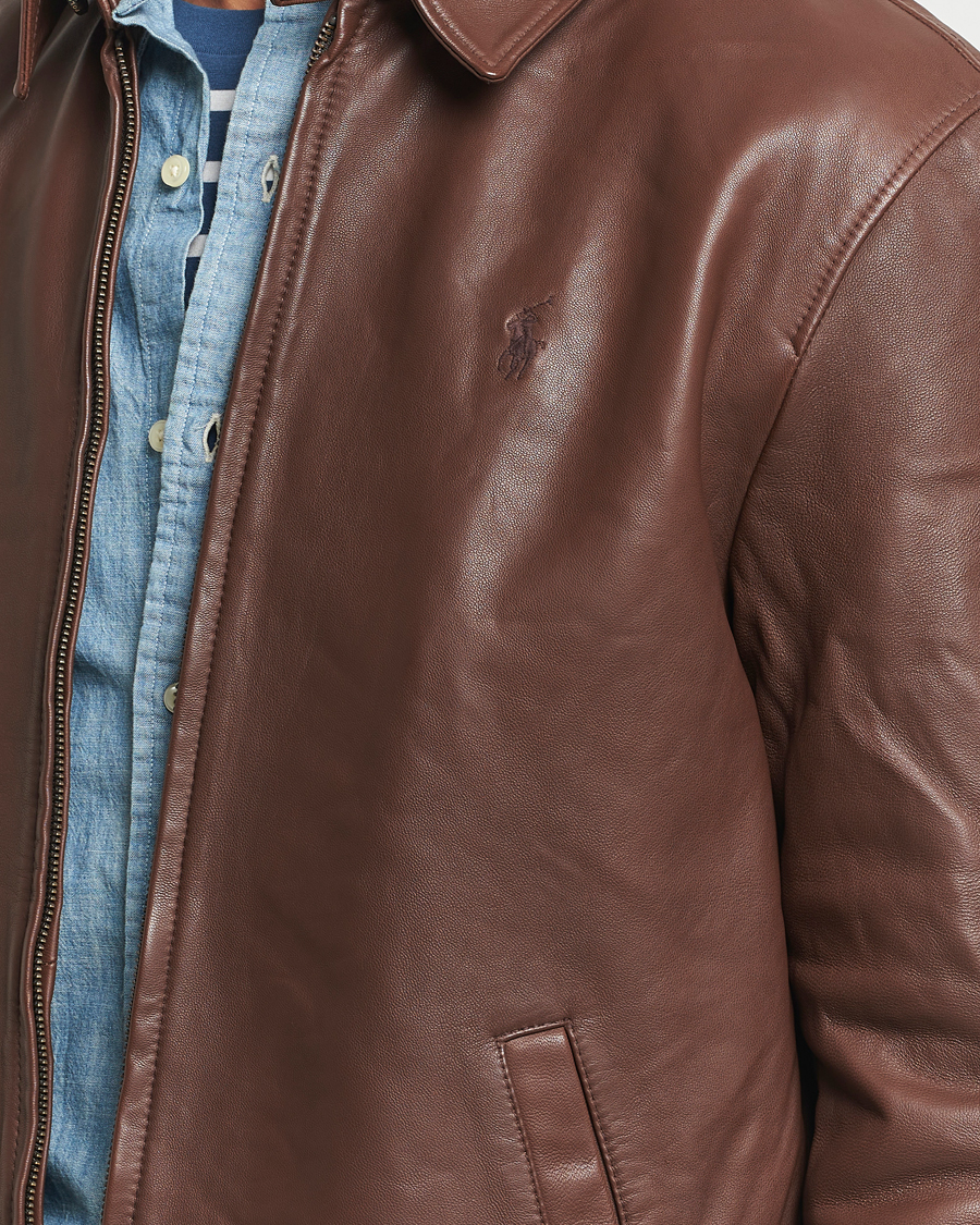 Heren | Jassen | Polo Ralph Lauren | Maxwell Windbreaker Leather Jacket Bison Brown