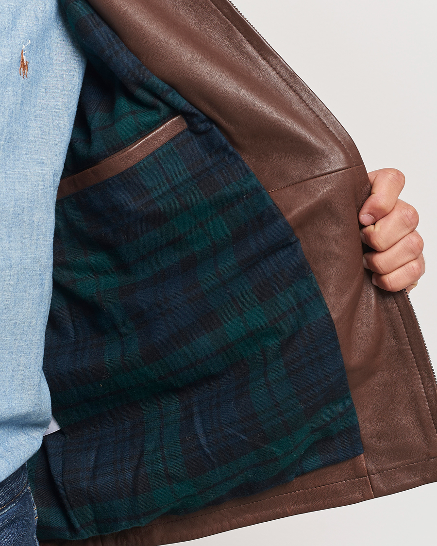 Heren | Jassen | Polo Ralph Lauren | Maxwell Windbreaker Leather Jacket Bison Brown