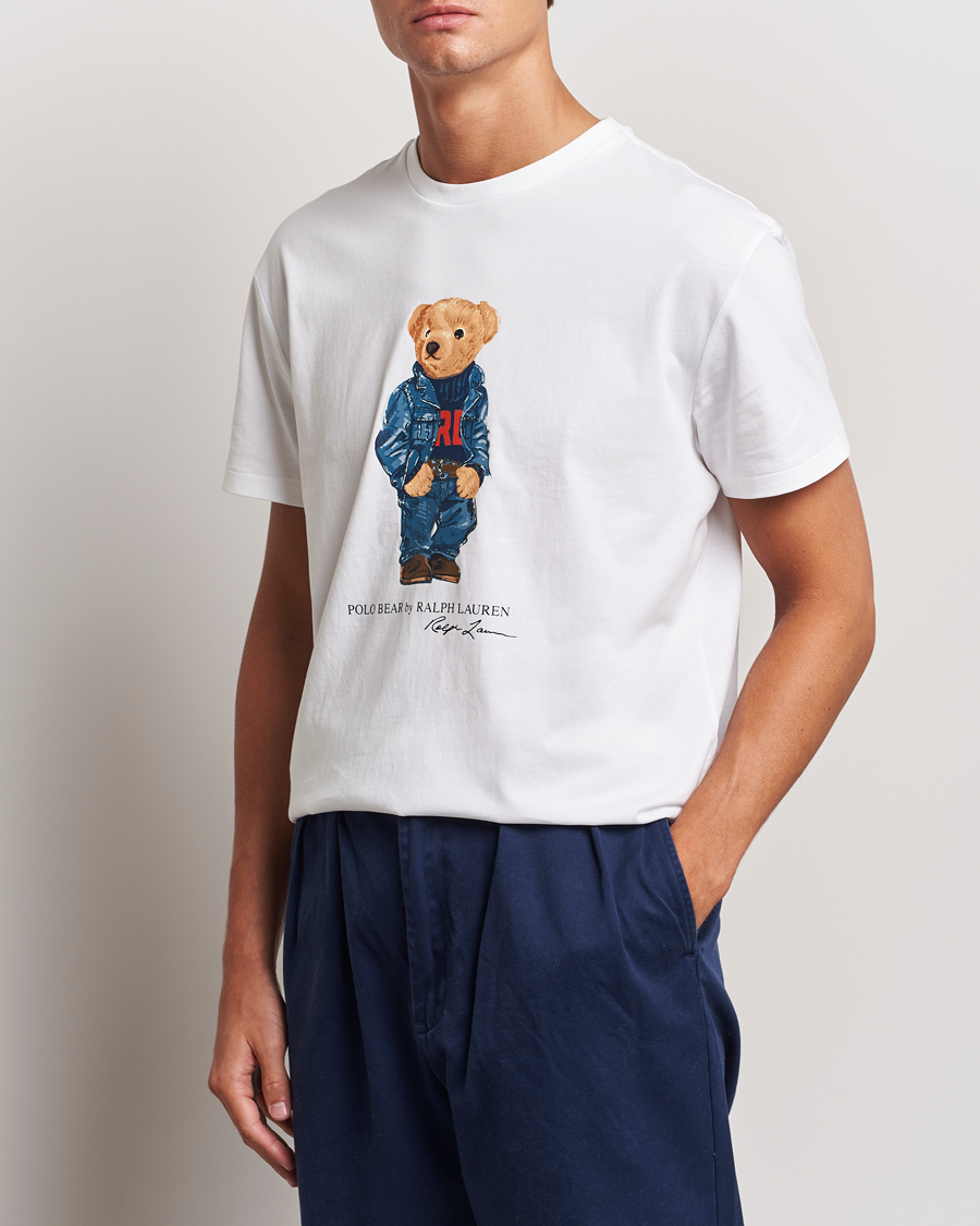 Heren | T-shirts | Polo Ralph Lauren | Crew Neck T-Shirt White Denim Bear