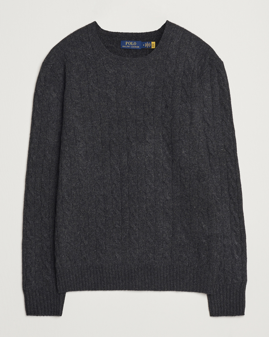Heren | Truien | Polo Ralph Lauren | Wool/Cashmere Cable Crew Neck Dark Granite Heather
