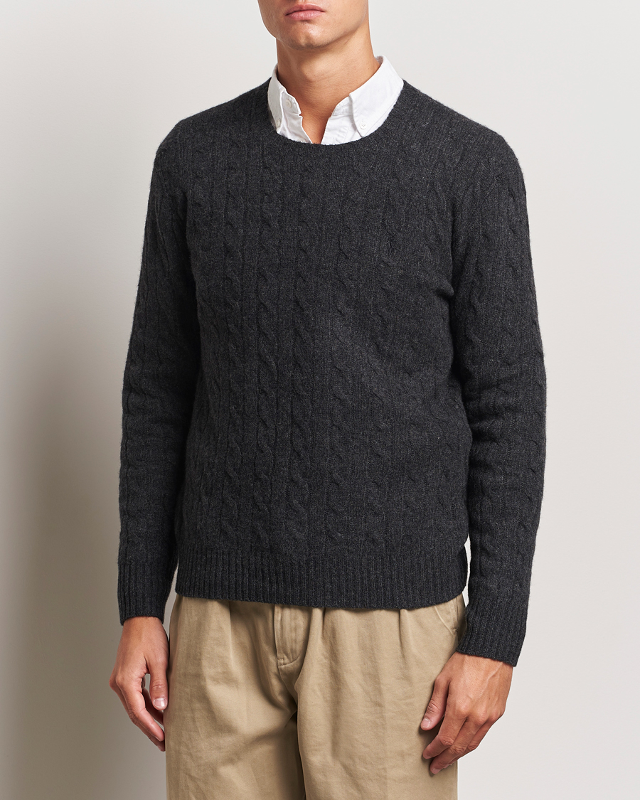 Heren | Truien | Polo Ralph Lauren | Wool/Cashmere Cable Crew Neck Dark Granite Heather