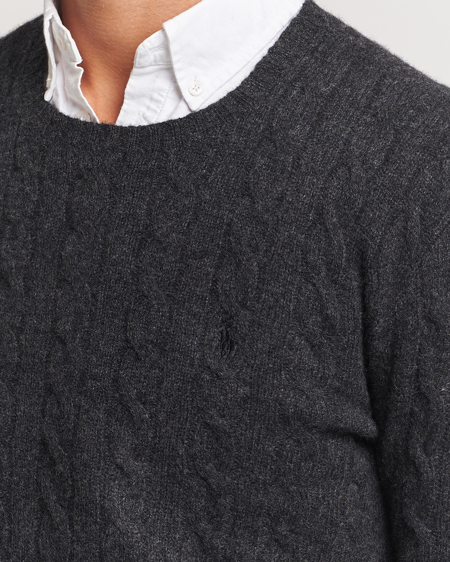 Heren | Truien | Polo Ralph Lauren | Wool/Cashmere Cable Crew Neck Dark Granite Heather