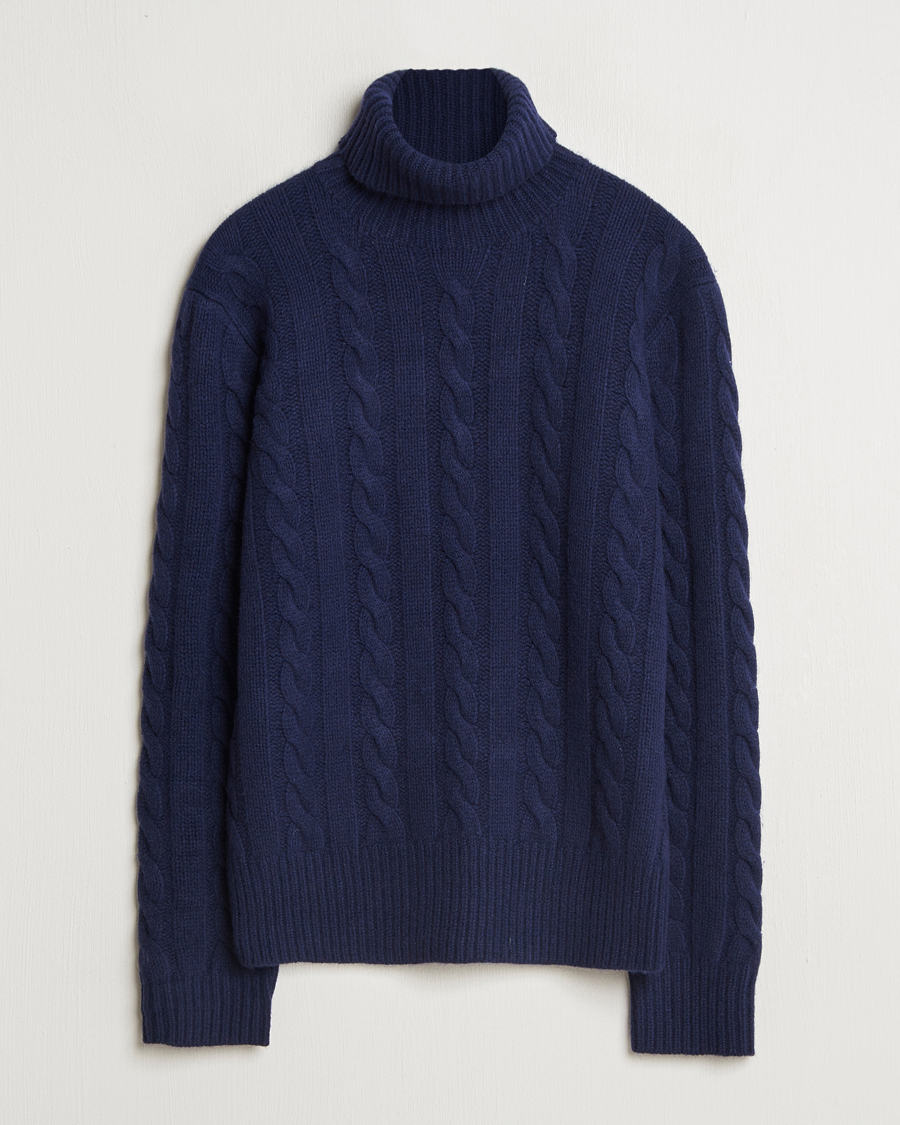 Heren | Truien | Polo Ralph Lauren | Wool/Cashmere Cable Rollneck Hunter Navy