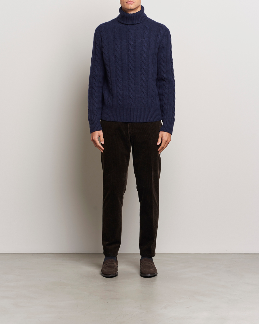 Heren | Truien | Polo Ralph Lauren | Wool/Cashmere Cable Rollneck Hunter Navy