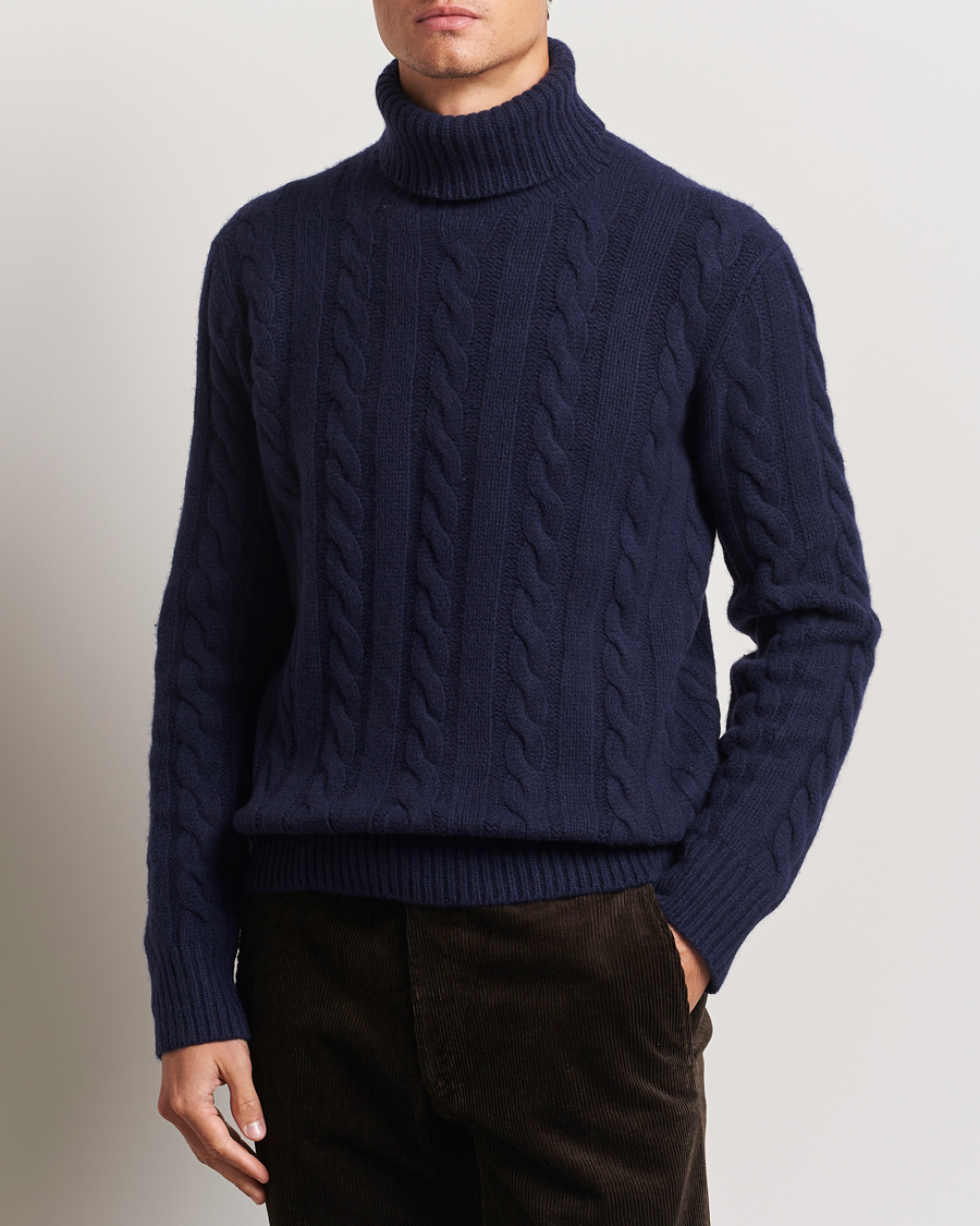 Heren | Truien | Polo Ralph Lauren | Wool/Cashmere Cable Rollneck Hunter Navy